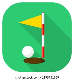 Vector Golf Flat Icon Illustration.