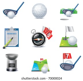 Vector golf icon set