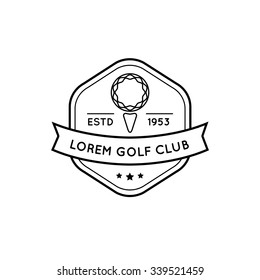 Vector golf logo. Sports club linear illustration for icons, badges and labels. 
