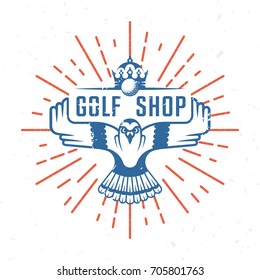 Vector golf logos or emblem. Template for country club, rent, shop and tournaments. 