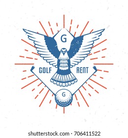 Vector golf logos or emblem. Template for country club, rent, shop and tournaments. 