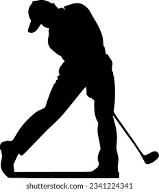 El vector del jugador de golf. Ilustración vectorial.