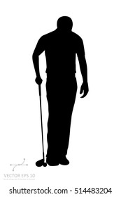 The vector of golf player isolate on white background