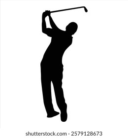 The vector of golf player in trendy flat style isolated on white background. Perfect symbol for your web site design, logo, app, UI. Vector illustration, EPS.