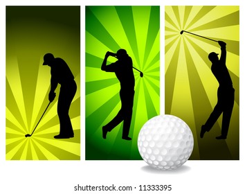 Vector Golf Players. Easy Change Colors. (Check out my portfolio for other silhouettes)