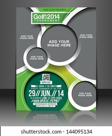 Vector Golf Tournament Brochure, Flyer, Magazine Cover & Poster Template