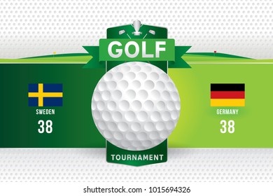 Vector Of Golf Tournament With Scoreboard.