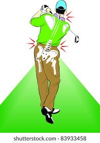 vector Golfer Back pain