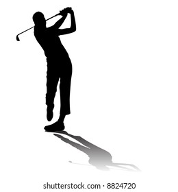 Vector Golfer Silhouette