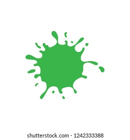 Vector goo dripping splodges of slime. Green dirt splat, drop and blob.
