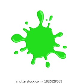 Vector goo dripping splodges of slime. Green dirt splat, drop and blob.