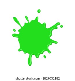 Vector goo dripping splodges of slime. Green dirt splat, drop and blob.