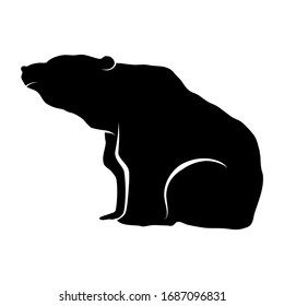 vector good bear silhouette on transparent background