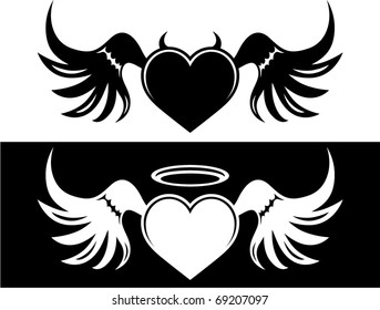 vector good and evil heart