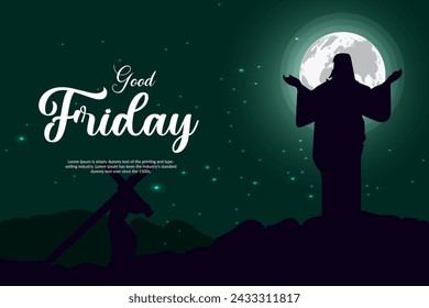 Vector Buen viernes celebración diseño de póster sobre fondo degradado. 