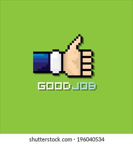 vector good job vector icon pixel art style.