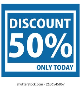 vector good looking sales promo in the form of a square-shaped discount with blue color and attractive fonts