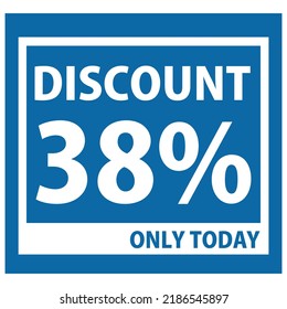 vector good looking sales promo in the form of a square-shaped discount with blue color and attractive fonts