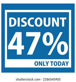 vector good looking sales promo in the form of a square-shaped discount with blue color and attractive fonts