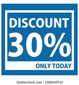 vector good looking sales promo in the form of a square-shaped discount with blue color and attractive fonts