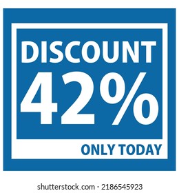 vector good looking sales promo in the form of a square-shaped discount with blue color and attractive fonts