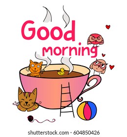 Vector Good Morning Stock Vector (Royalty Free) 604850426 | Shutterstock