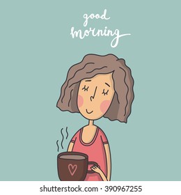 Vector "Good morning" card