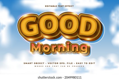 Vector Good Morning Editable 3D Text Effects Template