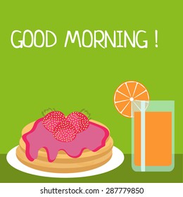 vector good morning,  Pancakes
