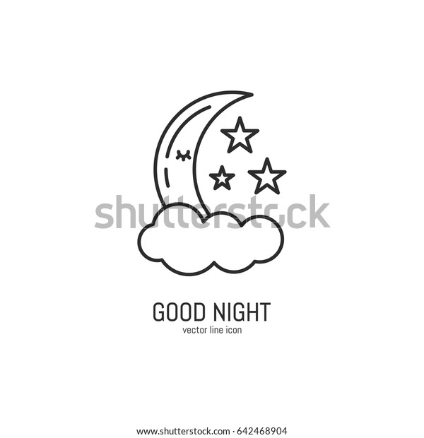 Vector Good Night Icon Trendy Linear Stock Vector (Royalty Free