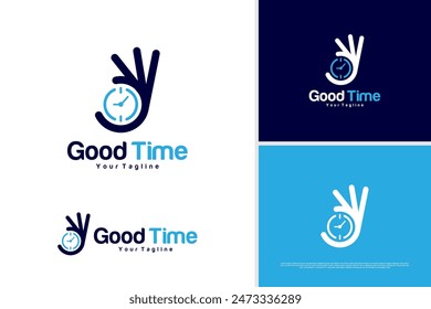 Vector good time logo design, best time logo design template