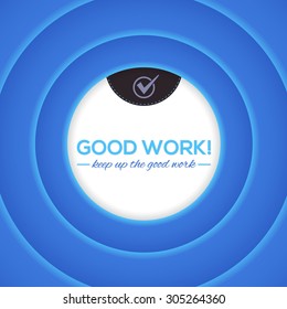 Vector Good Work Lettering, Blue Colors Movie Style Background
