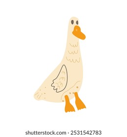 Vector goose isolated on white background. Hand drawn domestic bird character