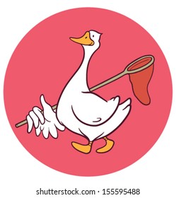 Vector Goose With Net