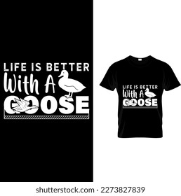 Diseño de camisetas con cerveza de ganso vectorial y de gallo