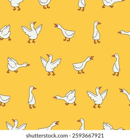 Vector Goose Seamless Pattern Background for Print Fabric Surface Fashion Wrapping