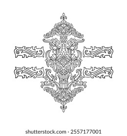 Vector gorga batak ornament hand drawing