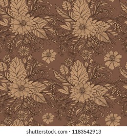 Vector gorgeous vintage seamless floral pattern. Perfectly for wrapping paper, cover design, wall, wallpaper, bed linen, fabric design, textile.