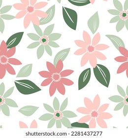 Vector gorgeous wallpaper featuring a delicate garden scene in soft, pastel hues. Perfect for creating a tranquil and serene atmosphere in any room.