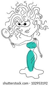 Vector Gorgon is isolated on a white background