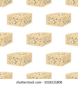 Vector gorgonzola seamless pattern, Italian blue cheese. Made in cartoon flat style for internet, design