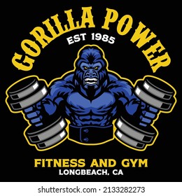 Vector of Gorilla Bodybuilder mascot logo