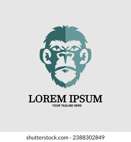 Vector gorilla face logo. Vector monkey face logo.