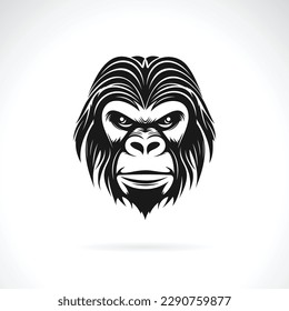 Vector of a gorilla head design on white background. Easy editable layered vector illustration. Wild Animals.