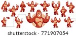 Vector of Gorilla mascot character set