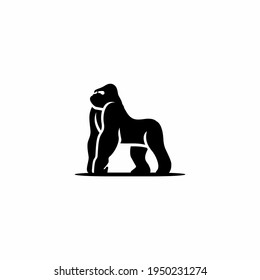 vector gorilla silhouette, simple, minimalist, icon logo template