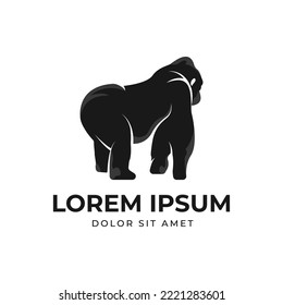 vector gorilla silhouette, simple, minimalist, logo template