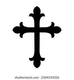 Vector Gothic Cross on White Background