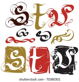 vector gothic letter s-t-u