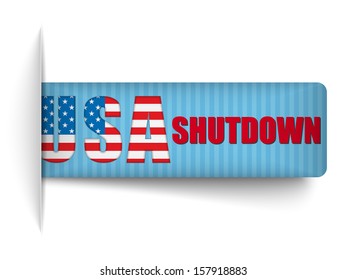 Vector - Government Shutdown USA Closed Banners.